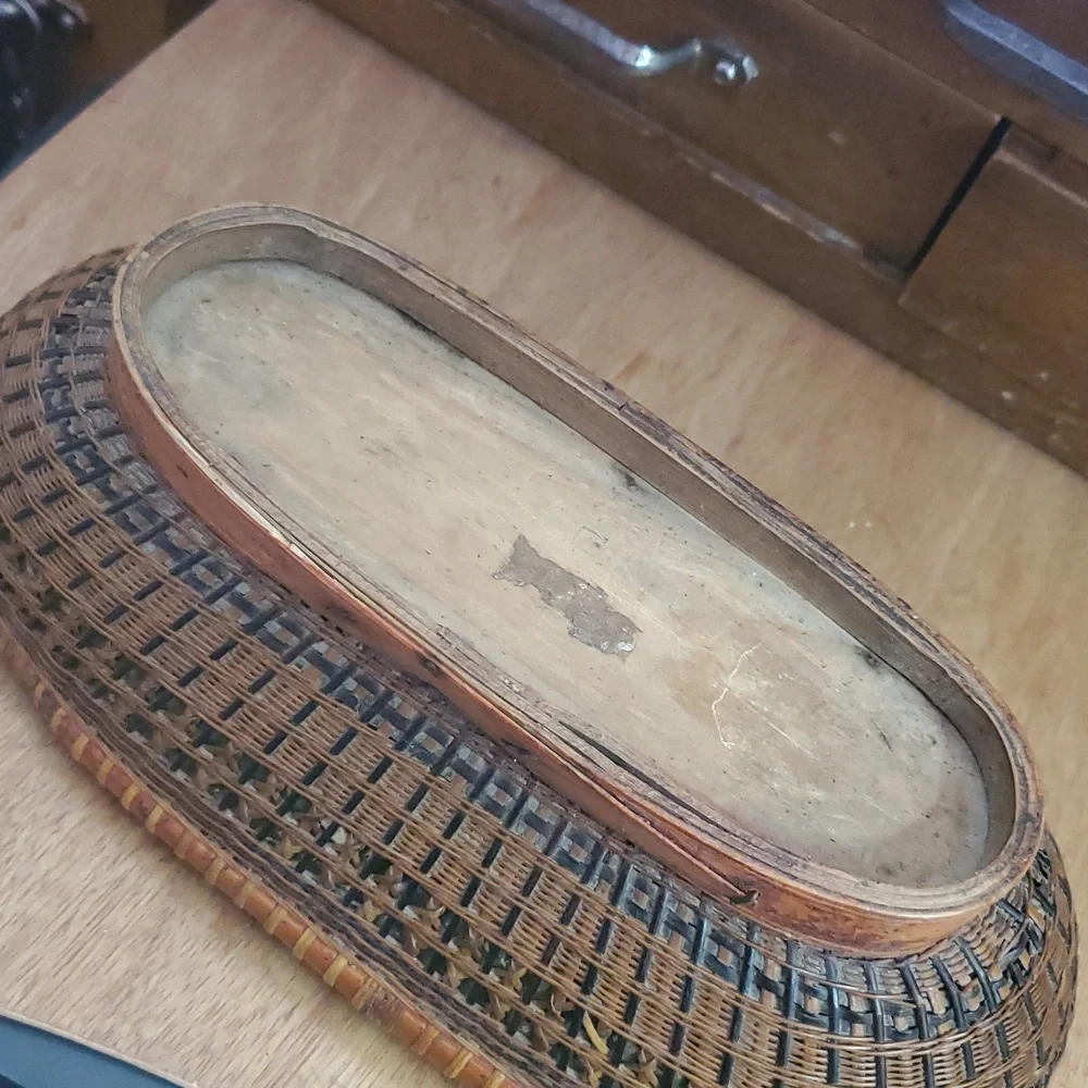 Stunning Crafted Oval LG Structured Woven Basket GS7 T 4